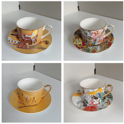 European-Style High-End Coffee Cup and Saucer Set, Ceramic Bone China, Western-Style English Tea Set, Tea Cup, Afternoon Tea Gift Cup