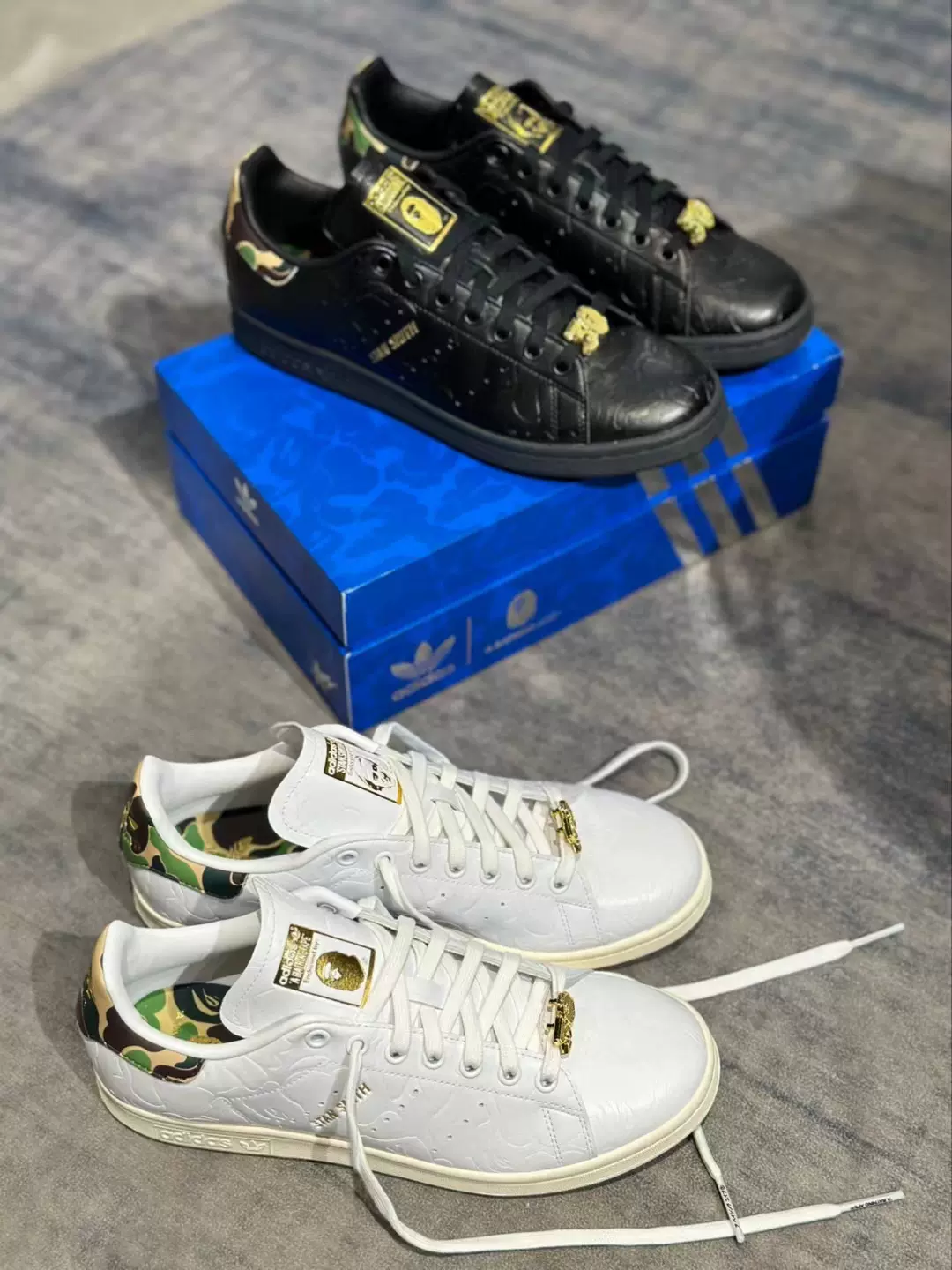 Bape x Adidas Originals Stan Smith 30周年联名猿人压纹板鞋