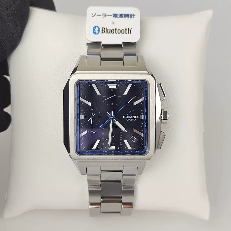 CASIO OCEANUS海神方形鈦合金太陽能電波藍牙OCW-T5000-1AJF-Taobao