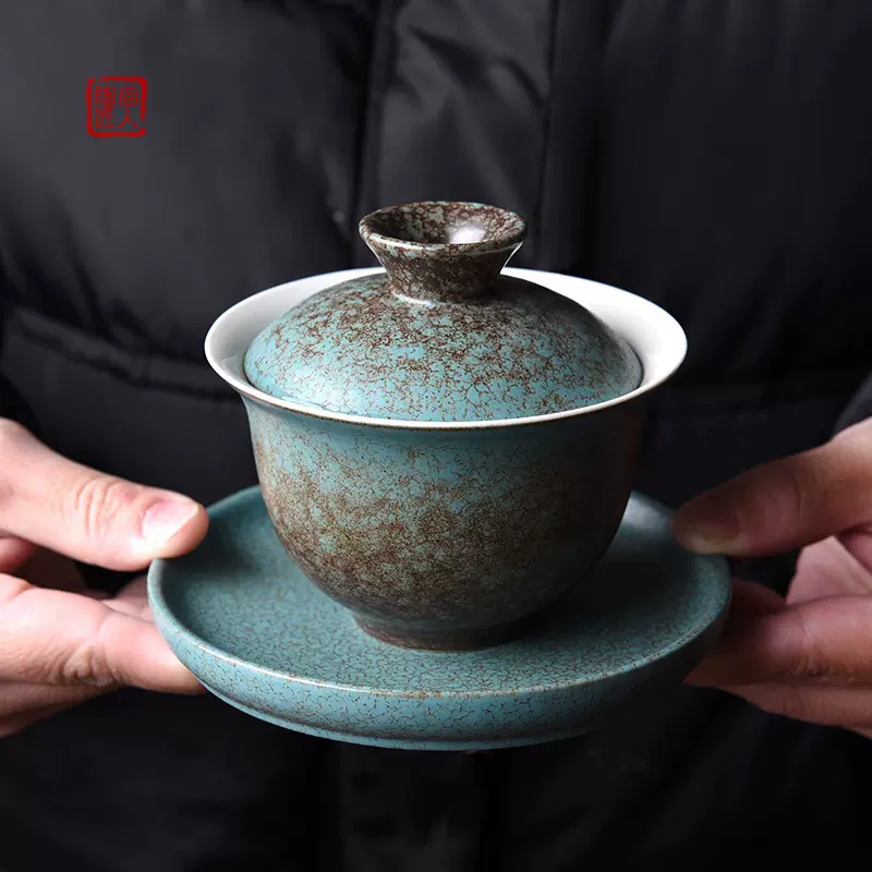 A1290-6/在銘/芒文蓋向付5客/蓋茶碗/蒸茶碗/蓋物/