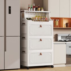 Installation-Free Storage Cabinet for Clothes, Toys, Snacks, Household Bathroom, Kitchen, Multi-Layer Foldable Storage Rack