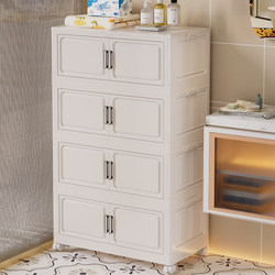 Installation-Free Foldable Storage Cabinet, Multi-Layer Clothes Storage Cabinet, Toy and Snack Organizer, Living Room Storage Cabinet