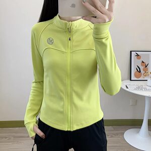 
Autumn and winter thin velvet jacket fitness clothing women's slim-fitting cardigan warm sports top dance running yoga clothing