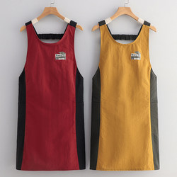 Fashionable Color-Blocking Waterproof Apron for Kitchen Use, Women's 2026 New Model, Breathable Cooking Apron, Restaurant Workwear Apron