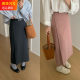 Suit skirt 2025 spring and summer slit temperament mid-length skirt large size slim and versatile hip-covering A-line skirt high-end