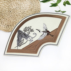 Fan-Shaped Chinese Style Curtain Curtain Head Curtain Curtain Decorative Cloth Patch Sofa Cushion Pillow Cushion Embroider Sticker