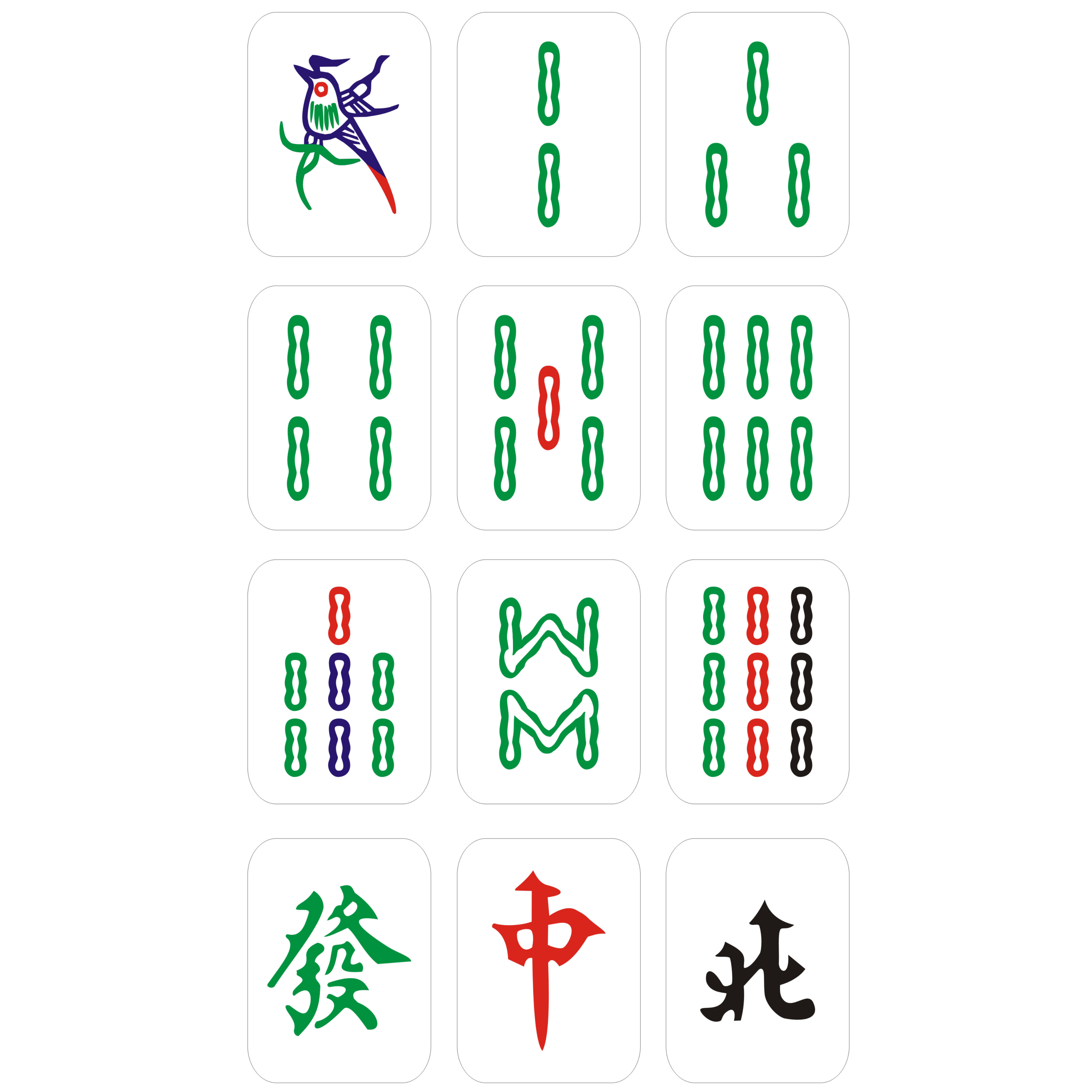 麻将幺鸡筒条万笔记本电脑手机防水电动汽车刮痕行李箱旅行箱贴纸