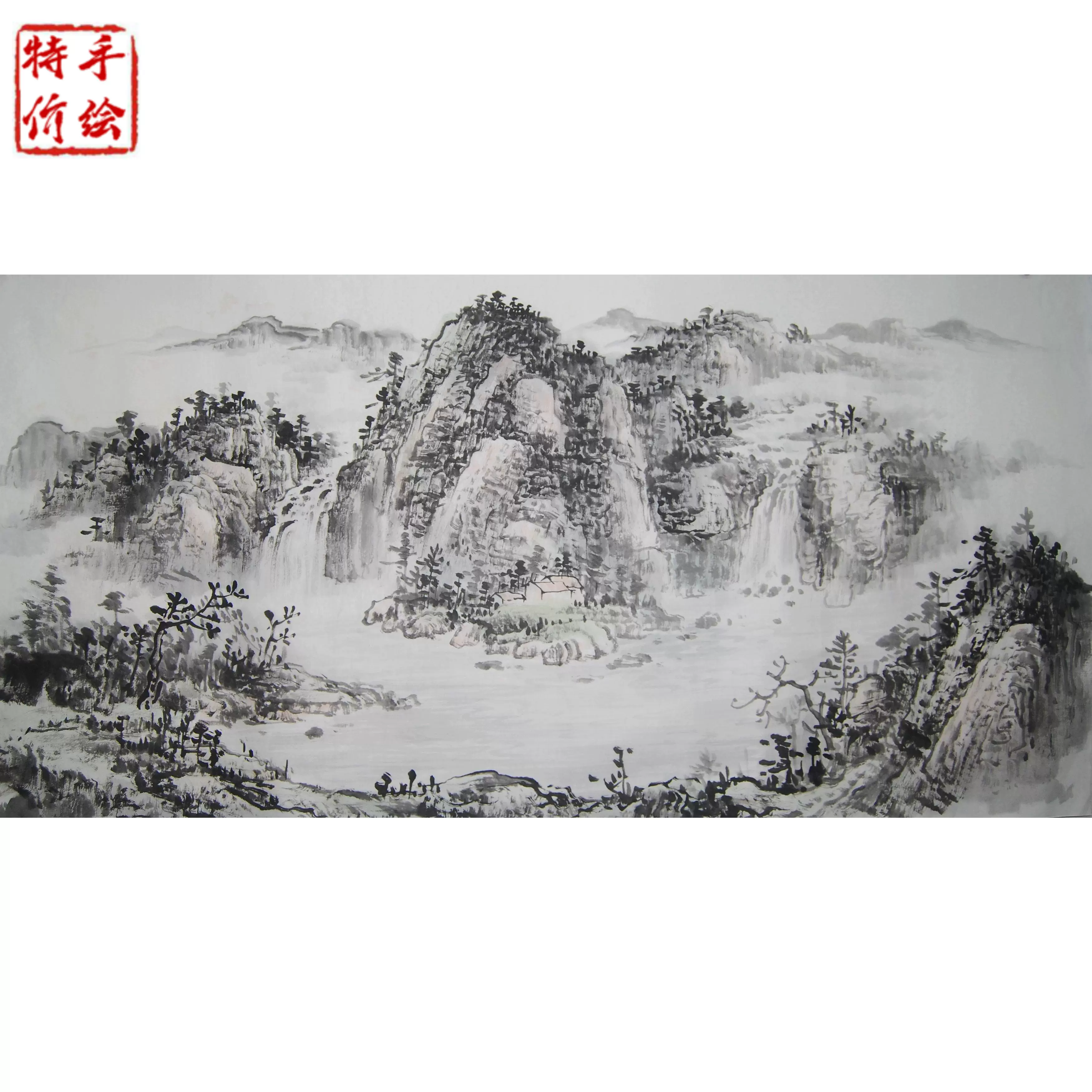 促銷價純手繪四尺中堂牡丹國畫真跡花開富貴花鳥畫客廳裝飾字畫M