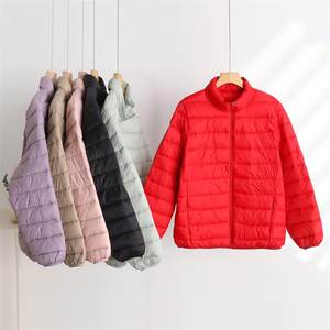 
2025 New Lightweight Down Cotton Jacket Women's Autumn and Winter Workwear Cotton Jacket Short Loose Stand Collar Solid Color Warm Jacket