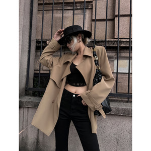 
PAPERLLL Xinjian modern epaulette classic lapel shoulder short windbreaker women's autumn and winter simple and capable coat
