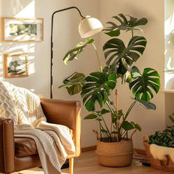Artificial Plant Potted Indoor Versatile Monstera Floor Bonsai Decoration Fake Tree Nordic Living Room Ornament Green Plant