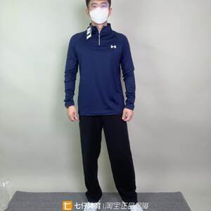 
UA Under Armour's authentic autumn new style for men and women's teams universal sports and casual half-open zipper long-sleeved T-shirt