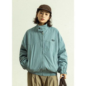 
GoodNorth Japanese retro letter embroidered work jacket for men and women spring loose casual stand collar jacket