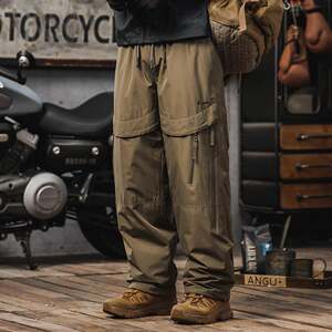 
90 white duck down pants men's outfits with winter outdoor windproof and warm paratroopers work pants straight-leg casual trousers