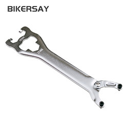 Old bicycle bottom bracket removal tool, figure wrench, flywheel lock ring installation, bottom bracket bowl removal tool