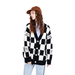 A02 Sweet Wind Loose V -neck Covered sweater Female new fashion versatile cardigan top jacket