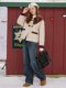 a02 short large lapel metal button nine-point sleeve jacket 2025 spring casual temperament Korean women's cotton jacket
