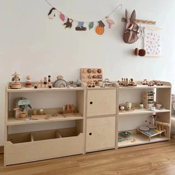 ins Korean-Style Montessori Children's Room Storage Cabinet Kindergarten Teaching Aid Cabinet Children's Toy Cabinet Storage Rack Combination Cabinet