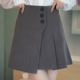 2024 new winter irregular button short skirt skirt spring and autumn women's high waist a-line suit pleated skirt jk