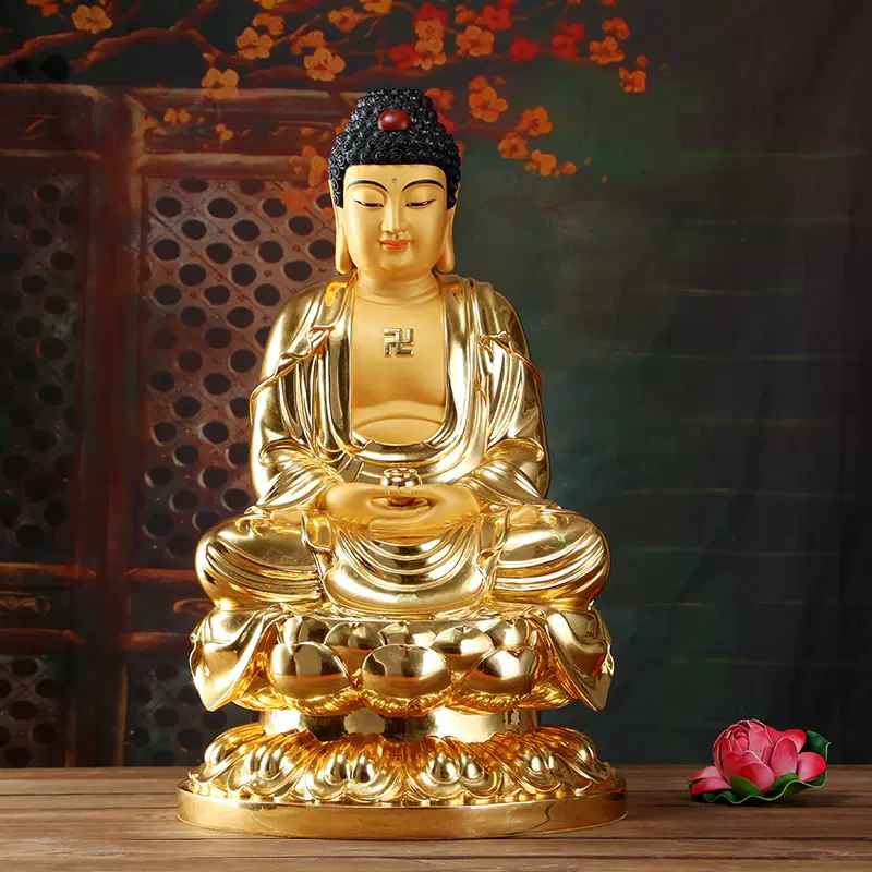 早期収集 稀少 銅製細工 ◆釋迦摩尼像 如來像 銅像◆ 密宗密教 館蔵品 公司貨最低價}純銅釋迦牟尼佛像擺件銅像家居供奉大日如來佛祖釋迦摩尼