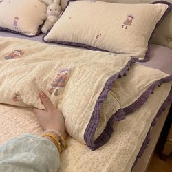 2025 New Style Four-Piece Bedding Set, Single Bed Duvet Cover, Dormitory Three-Piece Bedding Set, Non-Cotton, Pure Cotton, Winter