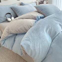 Milk Velvet Four-Piece Bedding Set 2025 New Winter Double-Sided Coral Fleece Bed Sheet Duvet Cover Three-Piece Set