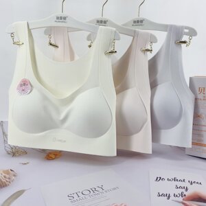 
Girls' bra sports shock-proof junior high school students high school seamless puberty vest-style underwear women show small breasts