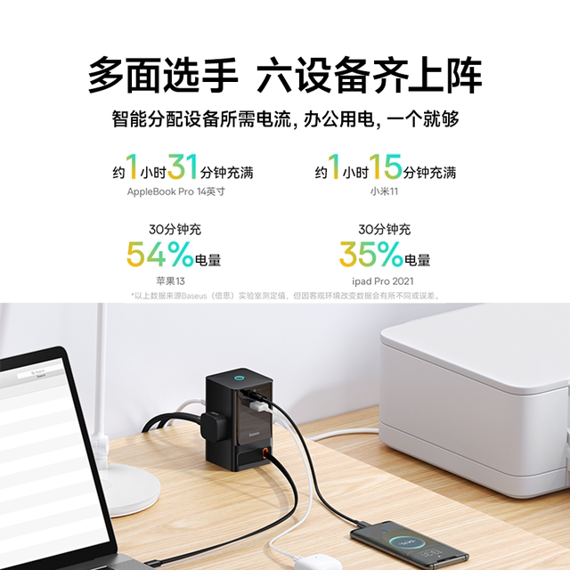 Baseus desktop charging station 65W gallium nitride charger head mobile ...