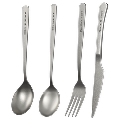 Double gun titanium purified steak Western dining tableware cutlery tableware set stainless steel cutlery spoon three-piece set set full set