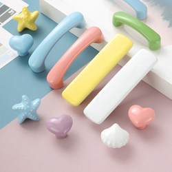 Children's Room Wardrobe Drawer Handle Anti-Collision Colorful Cartoon Ceramic Cabinet Door Handle Tatami Kitchen Cabinet Small Handle