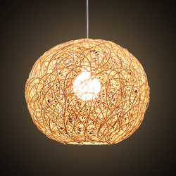 Modern Minimalist Rattan Art Japanese-Style Restaurant Bedroom Shop Creative Personalized Hand-Woven Grass Rattan Wicker Ball Chandelier