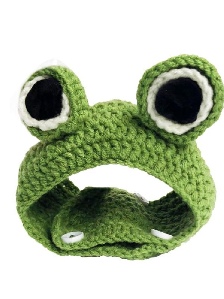 慕恩 DIY宠物可爱青蛙针织帽