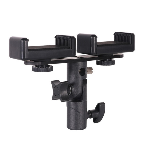 
Live Stand Dual Machine Cross-Bar Tripod Conversion Connector Mobile Clip Double-Head Fixing Clip Expansion Clip Accessories