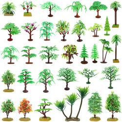 Simulated Plant Plastic Tree Pine Tree Coconut Tree Decorative Fruit Tree Model Animal Scene Accessories Children's Play Teaching Aids