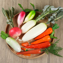 Simulated Radish, Carrot, Water Radish, Green and White Radish, Fake Vegetable and Fruit Model, Display Window, Early Education, Supermarket Vegetable Props
