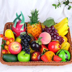 Simulated Fruit and Vegetable Set, Plastic Foam Model, Banana Props, Bread Toy Ornaments, Apple Decoration, Fake Produce