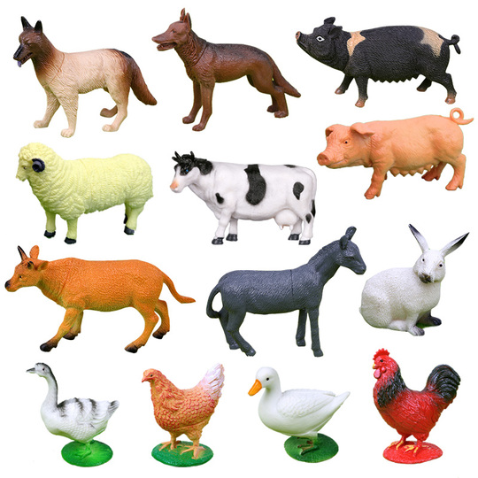 Animaux De Ferme Avec Paysage Vache Cochon Mouton Cheval âne Oie Chat Chien Illustration Vectorielle Dessin Anime Mignon Dans Style Plat 850451 1483