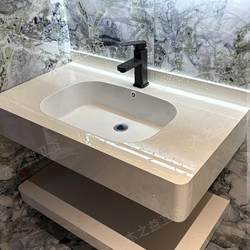 Round corner bathroom cabinet rock slab bathroom cabinet combination rock slab