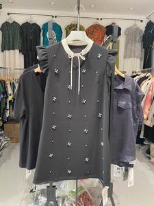 
qczm258721 stand collar tie lace sleeve ladies boutique dress