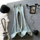 Retro printed big flared jeans for women in spring and autumn 2025 new style high-waisted slim elastic slim trousers
