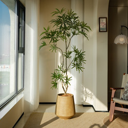 Peacock Wood Artificial Green Plant Living Room Decoration Ornament Fake Tree Large Floor-Standing Potted Plant High-End Light Luxury Vintage Ambiance