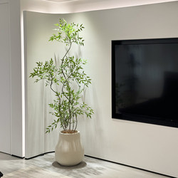 Haohong Jingpin Nantian Bamboo Artificial Green Plant Pu Indoor Living Room Simulated Fake Tree High-End Light Luxury Large Floor-Standing Potted Plant