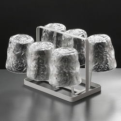 [Pack of 6] Glacier-Patterned Glass Cups for Women, Suitable for Summer Use at Home, for Milk, Beer, Beverages, Coffee, and Tea