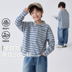 Brand Children's Clothing 2026 Spring New Boys' Pure Cotton Polo Shirt Spring Long-Sleeved T-Shirt Kidsren's Korean Style Clothes