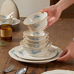 Jingdezhen 2026 New Model Underglaze Ceramic Rice Bowl for Home Use 8inch Soup Bowl Ramen Bowl Noodle Bowl Vintage Style