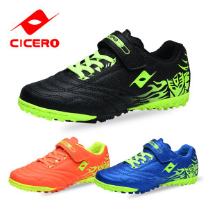 
Xisailong children's football shoes TF broken nails Velcro professional training shoes for primary school students wear-resistant breathable running shoes