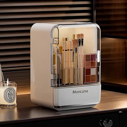Small Cosmetic Storage Box, Dust-Proof, High-End Desktop Dressing Table, Makeup Brush, Lipstick, Skin Care Product Storage Rack