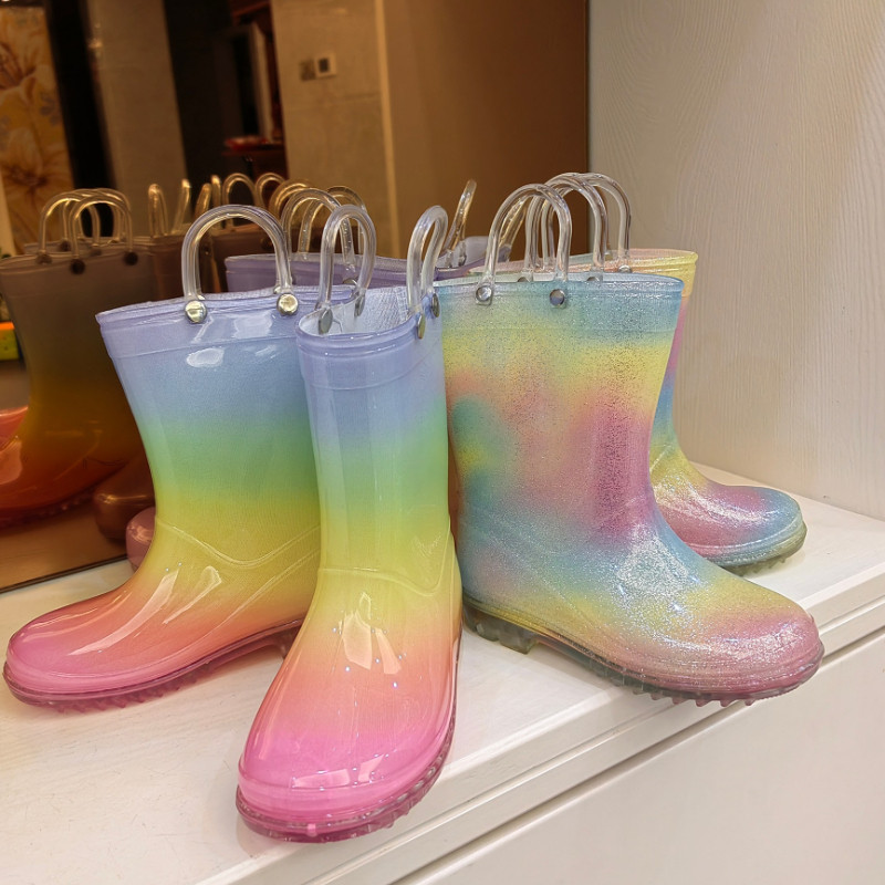 Botas De Lluvia Para Niña Con Luces - Brillantes, Resistentes Al Agua Y Fáciles De Poner, Talla 36