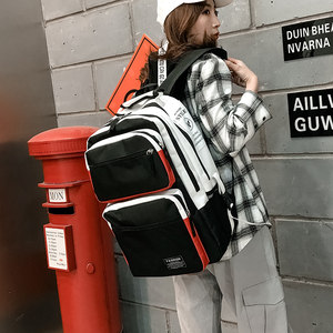 Extra large capacity schoolbag for female high school college students fashion trendy backpack chic Harajuku Korean style travel backpack for men