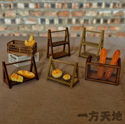 Scene Model Simulation Miniature Mini Storage Rack Wooden Basket Shelf Micro Landscape Sand Table Props Landscaping Decoration Ornaments